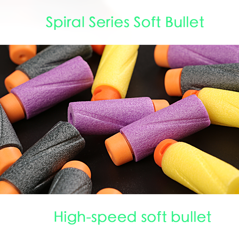 High Velocity Action with 50pcs 3.8CM Spiral Soft Bullet