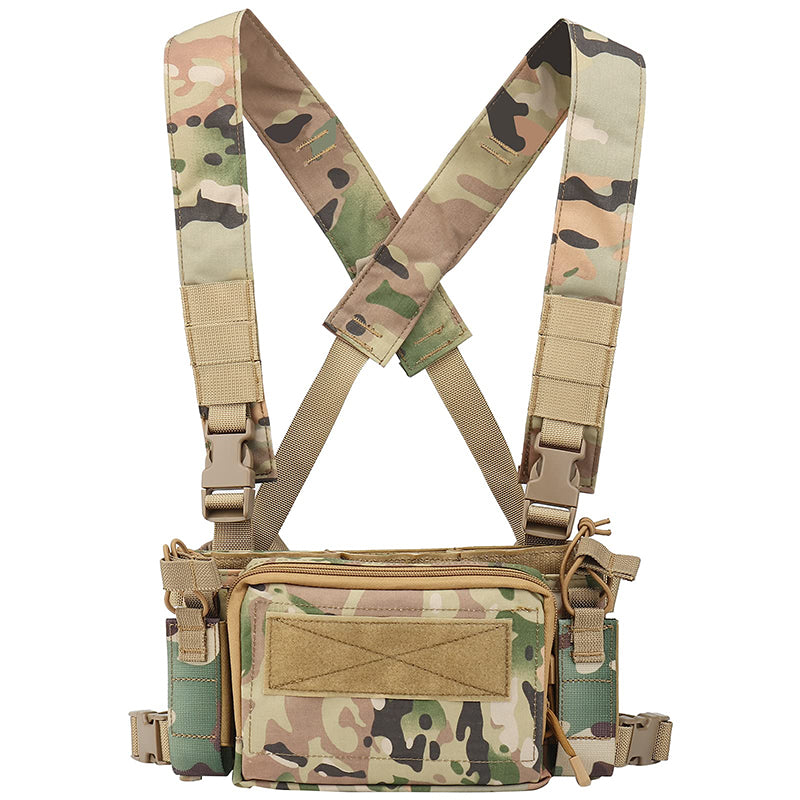 Tactical Chest Rig Multi-Function Molle Vest with 9mm/5.56 Mag Pouch