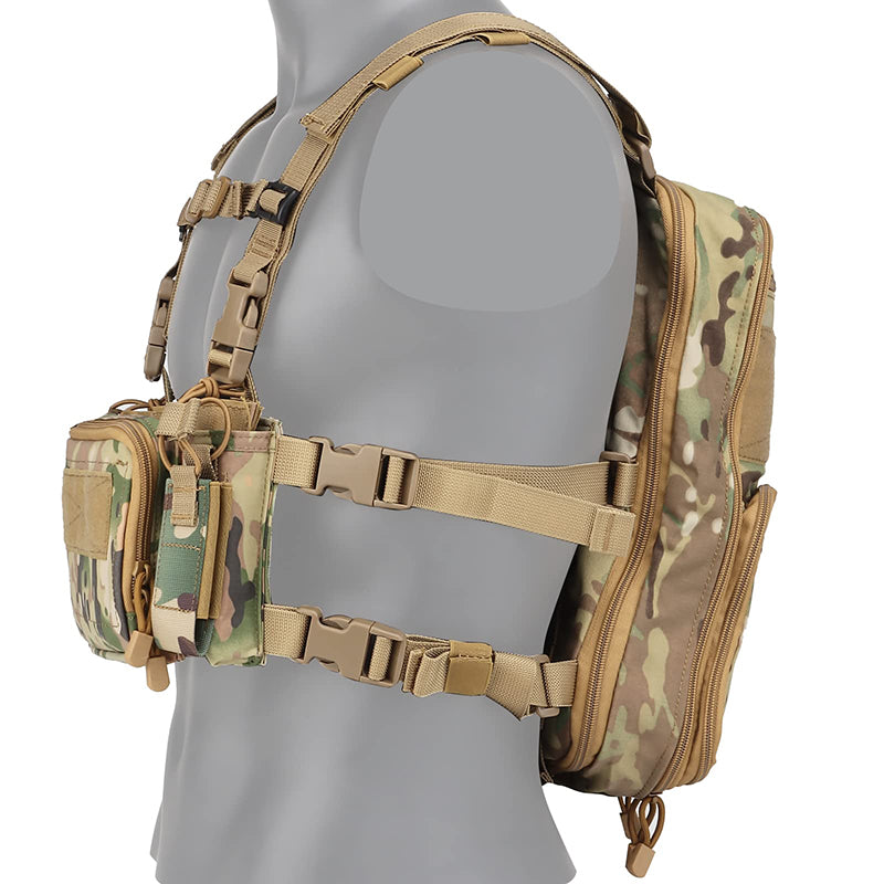 Tactical Chest Rig Multi-Function Molle Vest with 9mm/5.56 Mag Pouch