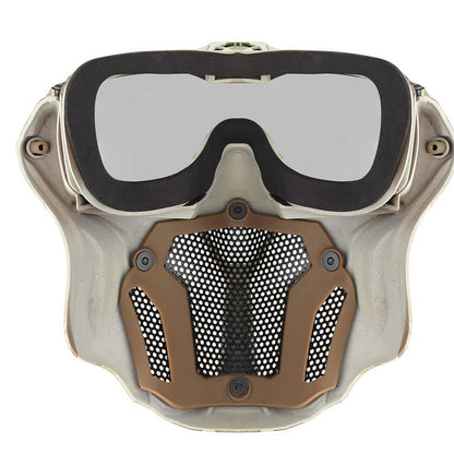 Tactical Mesh Mask Detachable Goggle with Anti-Fog Fan System