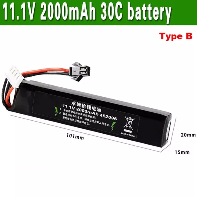 HJ 11.1V/7.4V 1800mAh/2000mAh 30C Battery for Gel Blaster KWOLFSWAN