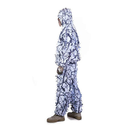 Outdoor Camo 3D Snow Wild Zipper Ghillie Suit