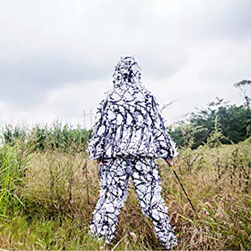 Outdoor Camo 3D Snow Wild Zipper Ghillie Suit