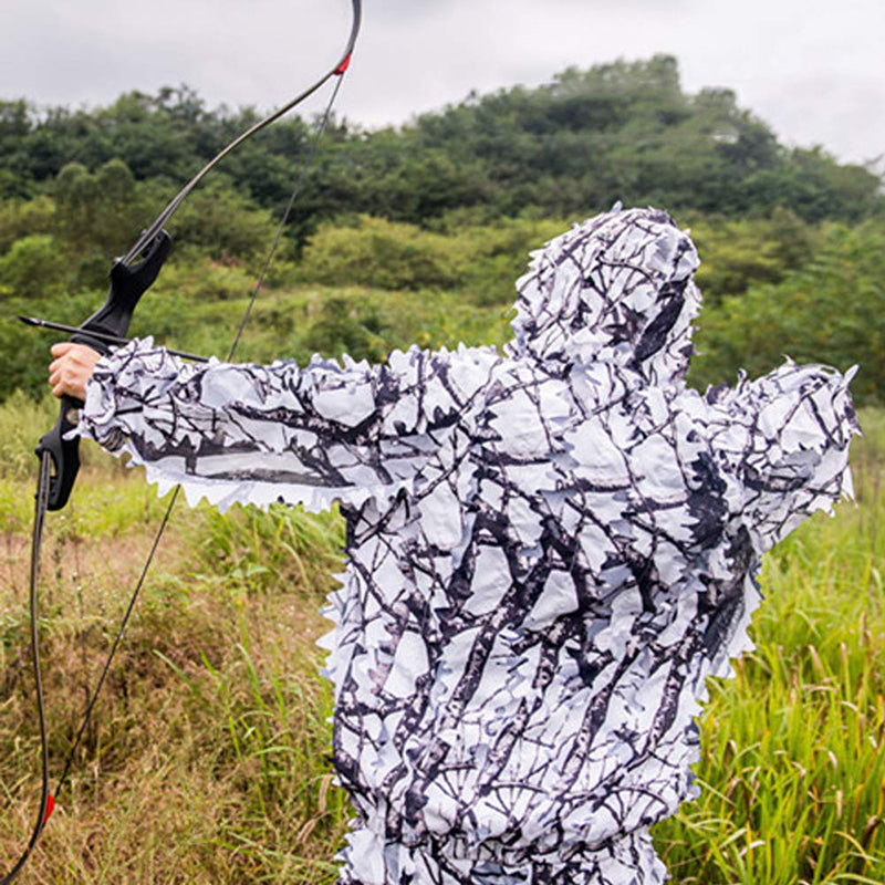 Outdoor Camo 3D Snow Wild Zipper Ghillie Suit