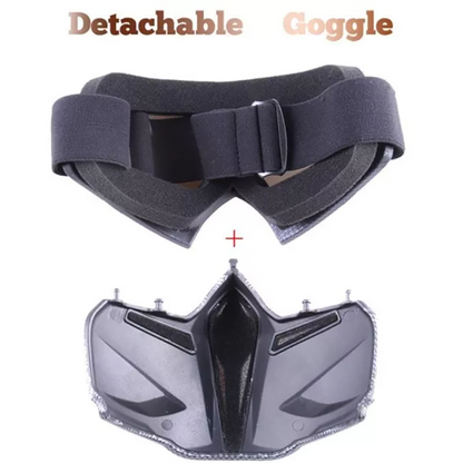 Retro Harley Tactical Face Mask with Detachable Google