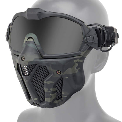 Tactical Mesh Mask Detachable Goggle with Anti-Fog Fan System