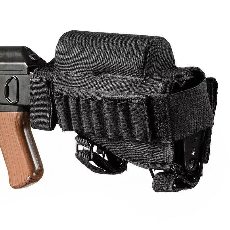 Tactical Rifle Buttstock Cheek Rest Riser Ammo Pouch Holder Kwolfswan