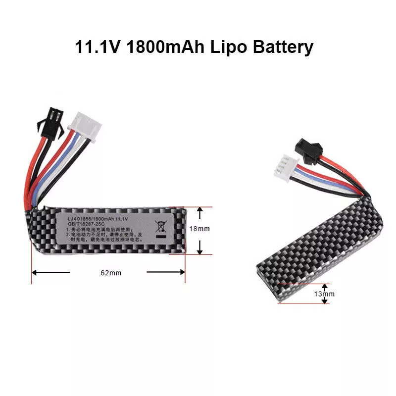 7.4V 1400mAh / 11.1V 1800mAh Lipo Battery for Gel Blaster KWOLFSWAN